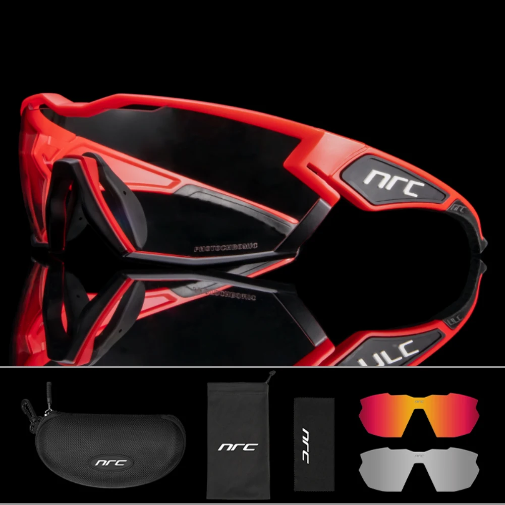 NRC P-Ride Photochromic Color Set 3 Lenses Outdoor Cycling Gles Windproo... - $148.99