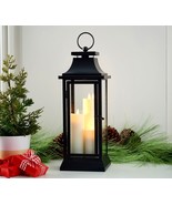 Luminara 16&quot; Heritage Tri-Candle In/Outdoor Lantern in Black - £154.71 GBP