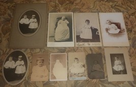 Group Lot Antique Photos - (10) Baby Boys &amp; Girls Cabinet, Tintype, CDV - £13.68 GBP