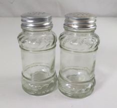 Vintage Bottle Rope Design Glass Salt &amp; Pepper Shakers - $9.69