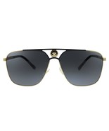 Versace Rectangle Metal Sunglasses With Grey Lens Size 61mm - $3,265.11 MXN