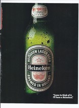 1984 Heineken Beer Print Ad Vintage 8.5&quot; x 11&quot; - £15.40 GBP