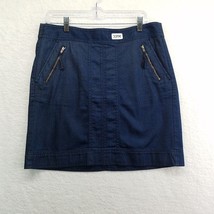 Ann Taylor LOFT Skirt Womens 6 Mini Blue Jean Dark Wash Denim Zip Pockets - £11.64 GBP