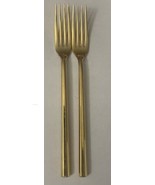 Set of 2 Retroneu &quot;Center Stage&quot; Dinner Fork (Glossy Stainless with Gold... - $50.16 CAD