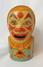 Vtg J. Chein &amp; Co Mechanical Clown Bank Litho Tin Circus Theme USA Coin Box - £31.50 GBP