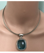 NWT Dana Buchman Blue Stone Silver Wire Necklace - £8.67 GBP