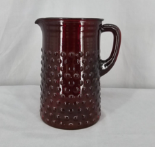 Vintage Anchor Hocking Glass Pitcher Carefe Royal Ruby Red Hobnail Circa... - £15.05 GBP