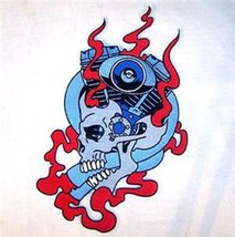 1 JUMBO ENGINE SKULL JACKET BACK PATCH embroidered biker JBP7 skulls NEW - $18.99