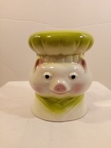 Vintage Ceramic Pastel Chef Pig Napkin Holder 1960&#39;s MCM, Farmhouse, Boho Decor - £14.01 GBP