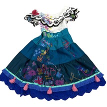 Disney Encanto Mirabel Dress Kids Size 4 Tiered Skirt &amp; Ruffle Sleeve Em... - $19.20