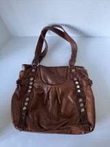 B. Makowsky Brown Hobo Genuine Leather Shoulder Bag Silver Hardware Beau... - $46.74