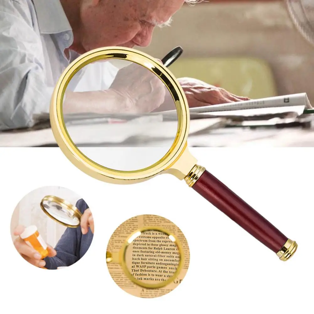 House Home Portable Faux Wooden Handle Handheld Magnifying GlA 10 X Magnifier Lo - £20.04 GBP
