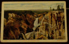 Vintage Color Tone Postcard, Great Fall and Point Lookout, Yellowstone Park GDC - £3.10 GBP
