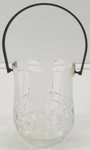 BB) Vintage Mini Frosted/Clear Glass Ice Bucket with Handle Italy - $5.93