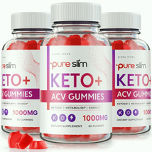 (3 Pack) Pure Slim Keto + ACV Gummies for Advanced Weight Loss and Energ... - £64.75 GBP