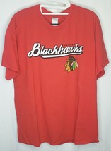 Chicago Blackhawks T Shirt Mens Size XL Red NHL Lakeside Bank Promo Shirt - $9.45