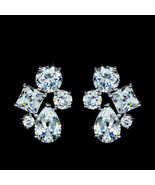 1,25 Ct Runde Simulierte Diamant Cluster Ohrstecker 14K Weißgold Beschic... - €51,16 EUR
