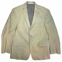 Calvin Klein Blazer Mens 40R Beige 100% Linen Sport Coat Suit Jacket Tan Khaki - £50.06 GBP