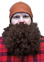 Fun World Men&#39;s Big &amp; Curly Beard, brown, Standard - £55.40 GBP