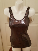 Express Sexy Basic Tank Top Woman Sz S Small Sparkle Sequin Green (NWOT) - £13.41 GBP