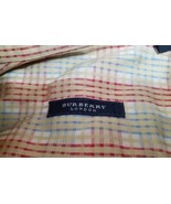 Burberry London M Authentic Checkered Mens dress shirt button Tan Orange... - $900.92 MXN