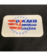 Dukakis for American Workers Presidential Button KG Election Campaign Pin - $10.95 CAD