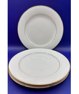 Noritake Tulane Salad Plates 8-1/4&quot; Japan Made (3) Gold Trim Lace Look Rim - $29.00