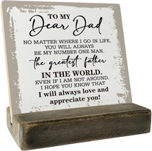 Fathers Day Gifts for Dad from Daughter Wood Plaque Gift, Dear Dad I Love You,Pl - £20.48 GBP