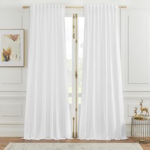 Timeper White Velvet Curtains With A Back Tab For Room Darkening,, And H... - £40.72 GBP