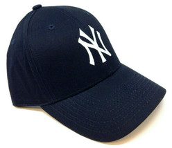 Navy Blue Mlb New York Yankees Ny Logo Adjustable Curved Bill Hat Cap Retro Nwt - £12.91 GBP