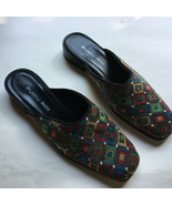 NEW: Fumu Roi: Carmen, Bright Multi-Colored Beads Mules:1&quot; Heel, Round T... - $98.99