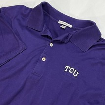 TCU Peter Millar Shirt Mens L Purple Cotton Embroidered Logo Horned Frogs VTG - £16.91 GBP