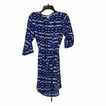 Lucky Brand Geometric Print Tie Belt Shirt Dress Button Up V-Neck Small Women - $19.14