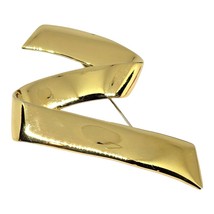 Signed Letter Z Shaped Massive MONET Extra Large Brooch Women Fashion Statement - £7.54 GBP