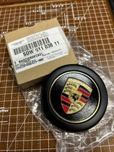 Genuine PORSCHE 911 914 930 Black Wheel Hub Center Cap SOW91103811 New 1PC - $149.99