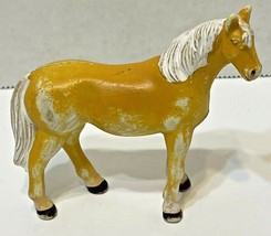 Vintage 1988 Funrise Hard Plastic Palomino Horse Figurine Gold and White 3.5 In - £14.60 GBP