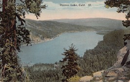 DONNER LAKE CALIFORNIA ELEVATED VIEW POSTCARD - $11.26
