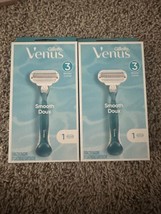 Lot Of 2 - Gillette Venus Smooth Women&#39;s 3-Blade Razor; 1 Razor 1 Cartridge - $13.55