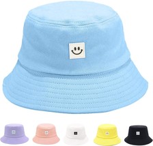 Kids Sun Hat Smile Face Bucket Hat for Girls Boys Summer Sun Protection Cotton U - £25.49 GBP
