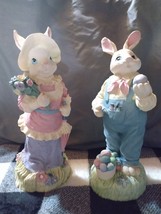 Windsor Collection Spring Easter Collectible Bunny Ceramic Figurines (set of 2) - £11.02 GBP