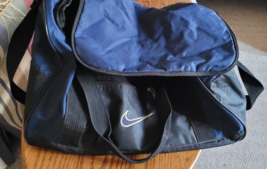 VTG Nike Sports Bag Blue Black Zipper Broken Basketball Volleyball Gym W... - £15.92 GBP