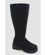 BearPaw Audrina Black Suede Knee High Low Block Heel Wool Blend Boot - $134.99