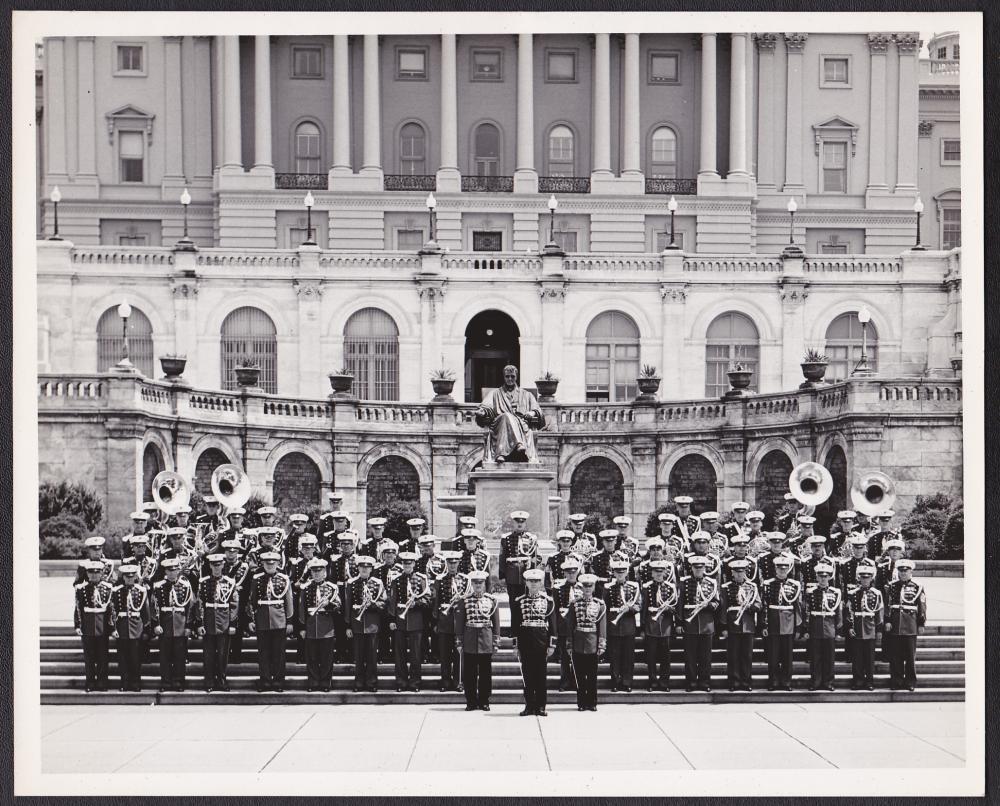 Primary image for US Marine Band 8x10 Photo A406683 - Band on Steps of U.S. Capitol, 1958
