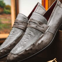Marco Di Milano genuine ostrich leg and ostrich quill Shoes Fangio Serpentine Gr image 9