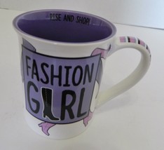 Our Name is Mud by Lorrie Veasey fashion Girl Rise &amp; Shop Coffee Mug  Cup Purple - £11.77 GBP