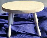 Cute Vintage Oval White Spindle Leg Stool Kids Sitting Small 13"  Milkin... - $17.99