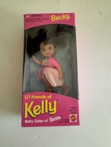 VINTAGE NEW IN BOX 1995 MATTEL BECKY LI&#39;L FRIENDS OF KELLY BARBIE DOLL #... - $14.84