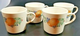 Vintage Corelle Corning Ware Abundance Fruit Coffee Teacup Mugs Lot of 4 - £23.67 GBP