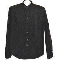 Versace Collection Men&#39;s Black Cotton Detachable Collar Shirt Size 15.5 39 - £31.12 GBP
