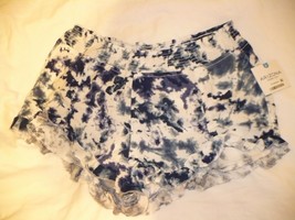 Women&#39;s Juniors Arizona Shortie Shorts Size X-Small Blue Tie Dye Ruffle Hem - £14.41 GBP